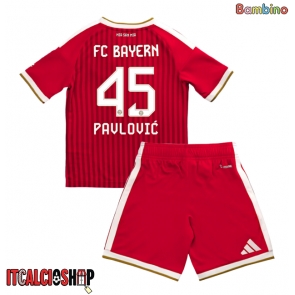 Bayern Munich Aleksandar Pavlovic #45 Prima Maglia Bambino 2026-27 Manica Corta (+ Pantaloni corti)
